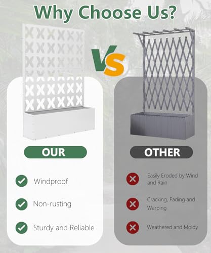 2PCS Metal Planter Box with Trellis (2 Count)