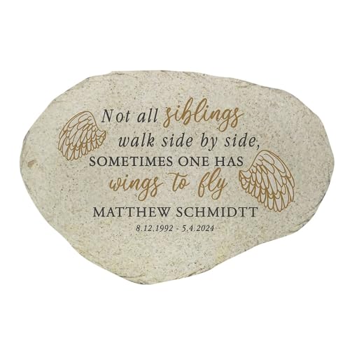 Personalized Sibling Memorial Flat Garden Stone (Sibling Memorial / Large)