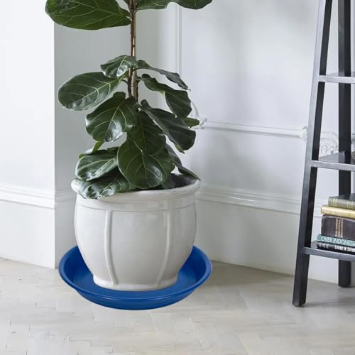 Plant Saucer Pot Tray 14 inch (14" - 4 Pack / Dark Blue)