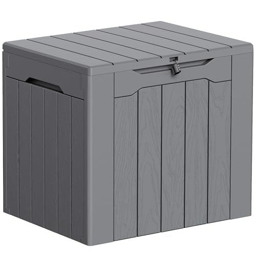 33 Gallon Resin Deck Box All Weather Outdoor Storage Boxes (Gray / 33 Gallon)