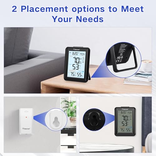 Wireless Indoor Outdoor Thermometer Hygrometer (Black C / 256300 Small)