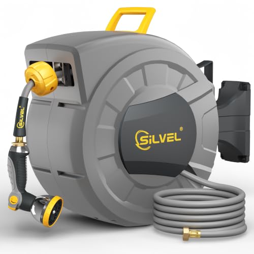 Retractable Garden Hose Reel (Dark Grey / 1/2"×130FT)