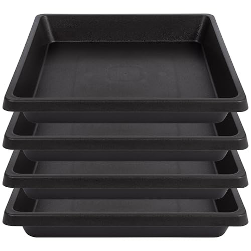 Square Plant Saucer 8 Inch 4 Pack (8"(4Pack) / Brown)