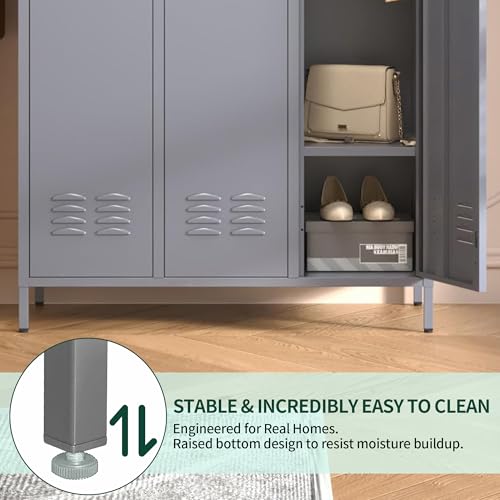 3 Doors Steel Locker Cabinet (3 Door-Upgraded / Grey)