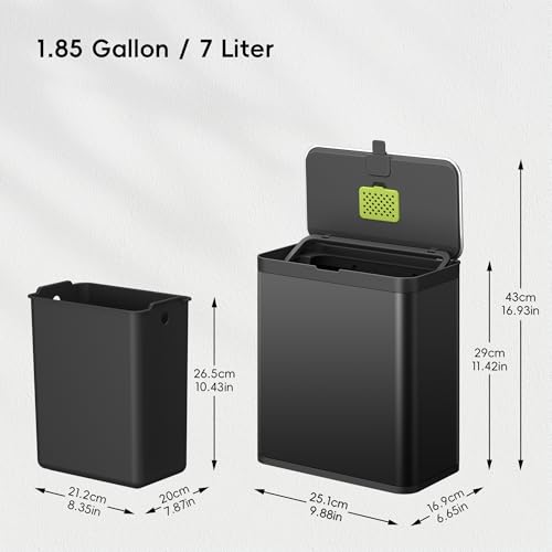 Kitchen Compost Bin (7L / Premium Space Black)