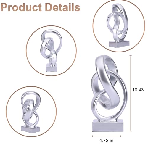 Modern Abstract Knot Sculpture (Silver)