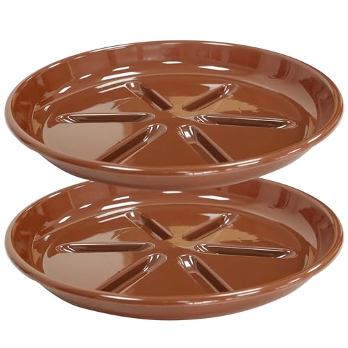 2 Pack of Plant Saucer 12 inch (12in*2 / Beown)