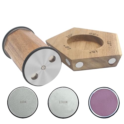 Acacia Rolling Knife Sharpener with 2 Diamond discs and Corundum disc (SET-A)