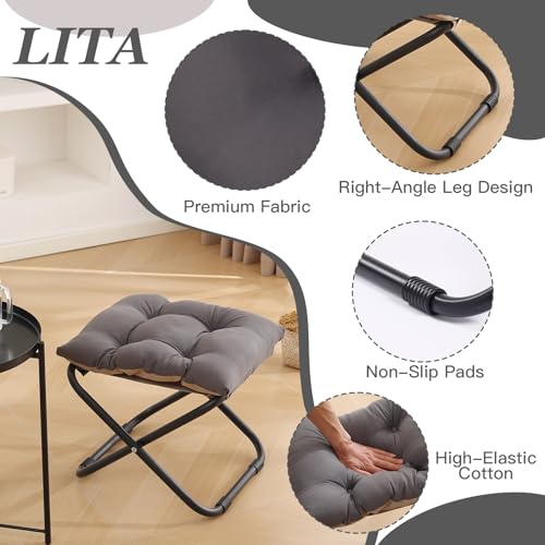 Folding Ottoman (Dark Grey Set)