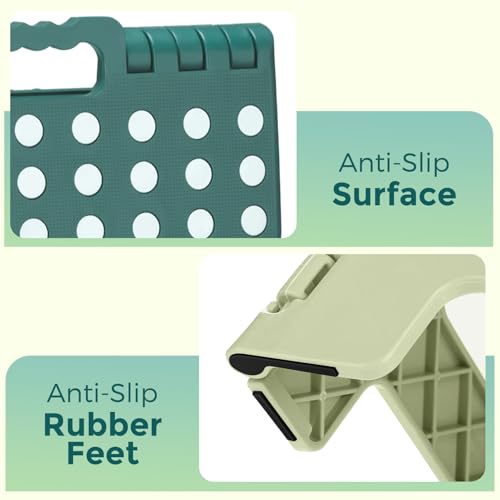 13 Inch Folding Step Stool (Bicolor Green / 13 Inch)