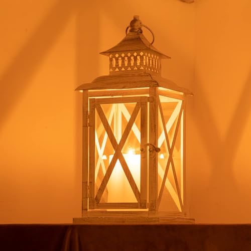 Lantern Decorative Indoor & Outdoor (Beige / 14.8'' / 1 Pc)
