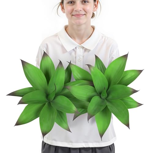 13.8 Inch Artificial Agave Plants (Green*2 / 14 Inches)