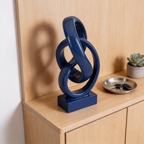 Modern Abstract Knot Sculpture (Blue)