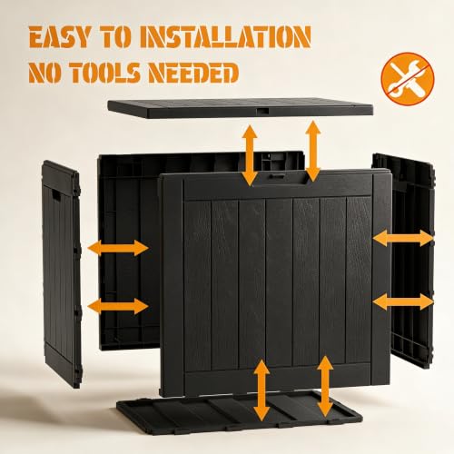 34 Gal Outdoor Storage Box Waterproof Lockable (34 Gallon / Black)