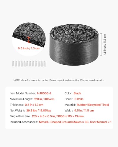 Rubber Mulch Mat Roll (120 x 4.5 in)