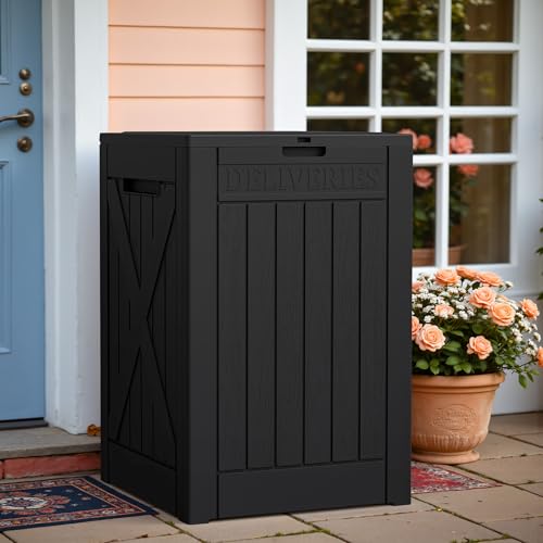 52 Gallon Large Outdoor Package Delivery Box (Black / 52 Gallon)