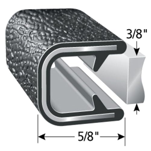 Edge Trim Fits 3 (25 Feet / Fits 3/8" Edge , 5/8” Leg Length, Dual Gripping Fingers)