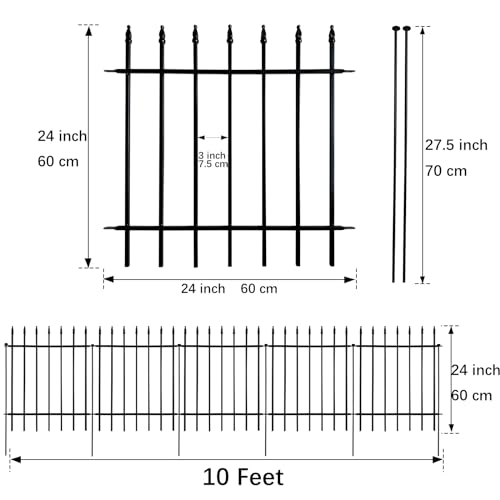24" H x 24" W Decorative Metal Garden Fence (36 Sq Ft)