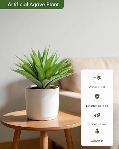 Outdoor Fake Agave Artificial Plant (Green-18 Inch-2 Pack)