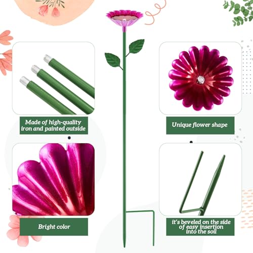 1 Pcs Metal Bee Watering Station (Rose Red)