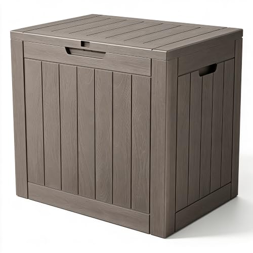 33 Gal Outdoor Storage Box Waterproof Lockable (33 Gallon / Warm Gray)