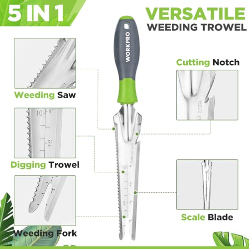 5-in-1 Hand Weeder Puller, Stainless Steel Garden Trowel