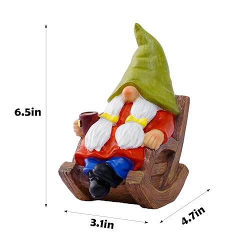 Drinking Coffee Faceless Garden Female Gnome Statue Decoration 6.5" Figurine Ornament for Indoor Outdoor Home Patio Yard Lawn (Female Garden Gnome)