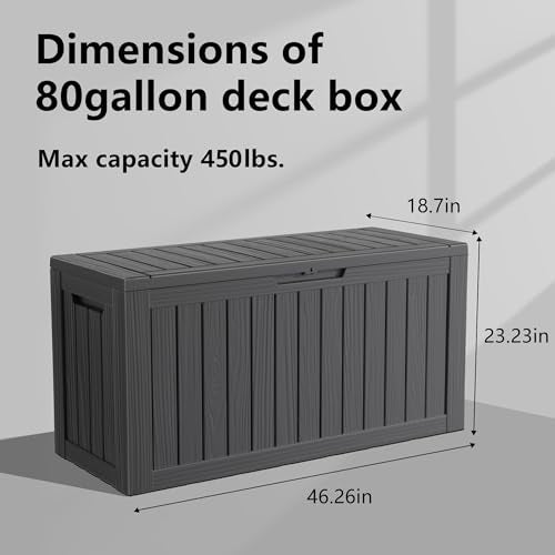 80 Gallon Outdoor Deck Box (Black / 80 Gallon)