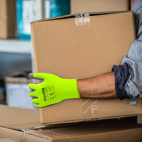 Safety Work Gloves for Men & Women 12 Pairs (Yellow / XX-Large)