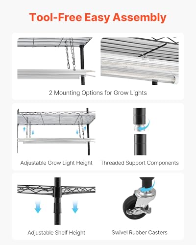 Plant Shelf with Grow Light (3 Mode Automatic Timer / 5-Tier)