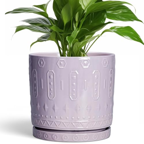 Ceramic Flower Pots (8 Inch / Purple)