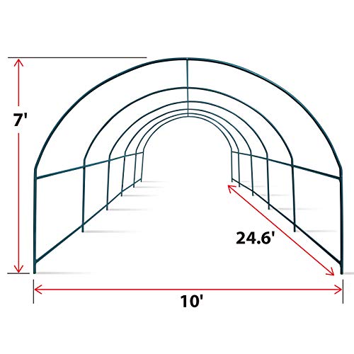 Greenhouse Replacement Frame for Outdoor Larger Hot Garden House Support Arch Frame Climbing Plants Flower Vegetables 24.6'X10' X 7' (24.6' X 10' X 7' / Frame)