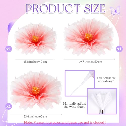 3 Pcs Pink Gaint Flower Decoration for Wedding Reception (Flower / Pink)