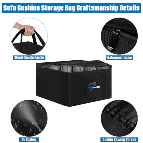 32in Outdoor Cushion Storage Bag (Black / 31.9x31.9x24in)