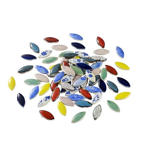 70 Pieces Petal Ceramics Mosaic Tiles for Crafts