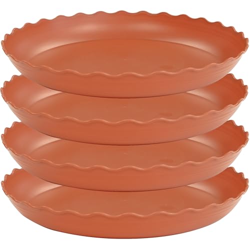 4 Pack of 14 inch Plant Saucer Plant Tray (14" (4 pack) / Terracotta)