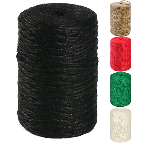 PerkHomy Natural Jute Twine 600 Feet Long Colored Twine Rope for Crafts Gift Wrapping Packing Gardening and Wedding Decor (600 Foot)