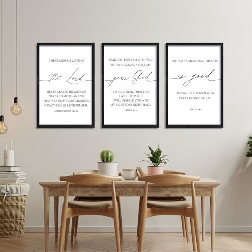 Bible Verses Wall Decor The Lord Your God Is Good 16"X11" Black (16"L x 11"W / The Lord Your God Is Good (Black))