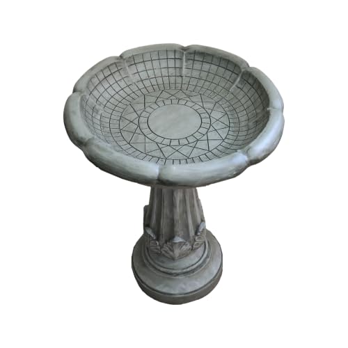 23.23”Tall Resin fiber Outdoor Bird Baths for Garden (23.23''H)