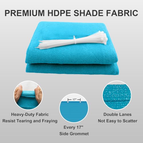 Shade Cloth 20x20 FT Sun Shade (20' x 20' custom size / Turquoise)