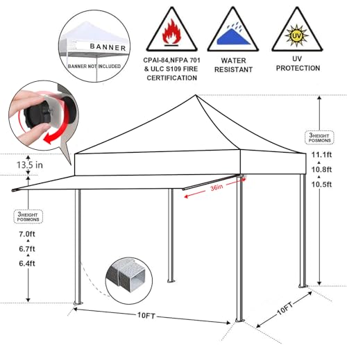 USA 10x10 Pop Up Canopy Tent (Awning Canopy / White)