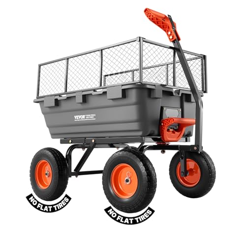 10 Cu.Ft 1200LBS Poly Garden Cart Dump Wagon (Grey01)