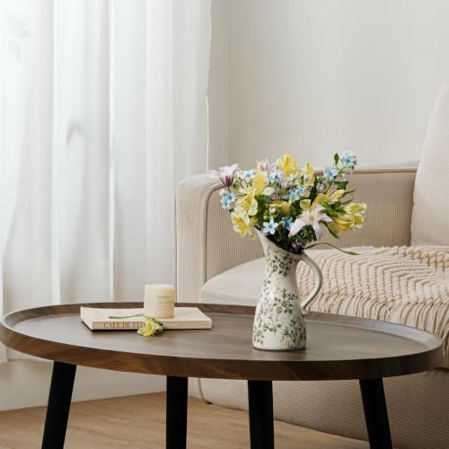 Ceramic Flower Vase for Home Decor (14-green and Beige)