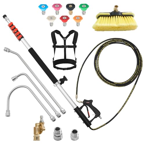25 FT Pressure Washer Telescoping Wand (25FT with Brush Head)