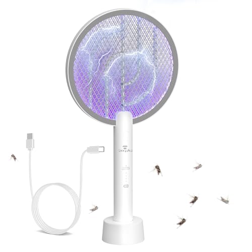 Electric Fly swatter Rechargeable (White-1Pcs)