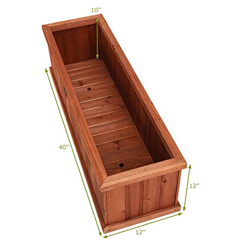 Raised Garden Bed Flower or Vegetable Planter Window Mounted Plant Box for Garden (Orange / 40"x12"x12")