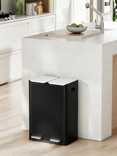 16Gal Dual Trash Can w (Black)