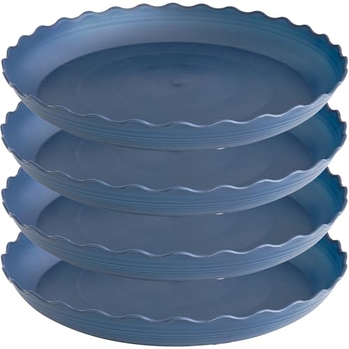 4 Pack of 14 inch Plant Saucer Plant Tray (14" (4 pack) / Blue)