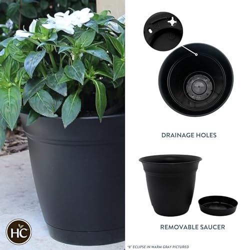 Eclipse Round Planter with Saucer