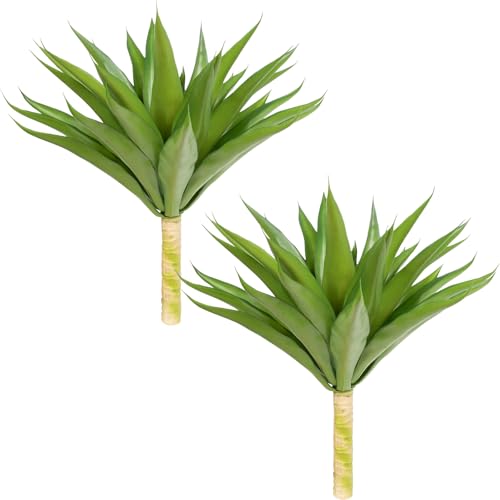 Outdoor Fake Agave Artificial Plant (Green-18 Inch-2 Pack)